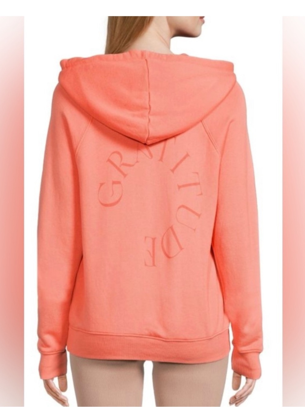 Spiritual Gangster Gratitude relaxed fit Peach Pullover Hoodie Women's SZ Small